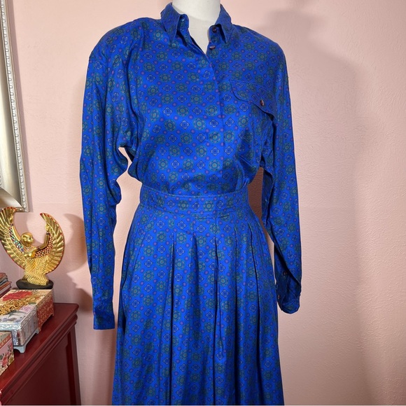 Vintage Skirts Vintage 8 90 Retro Liz Sport Cobalt Blue Oversized